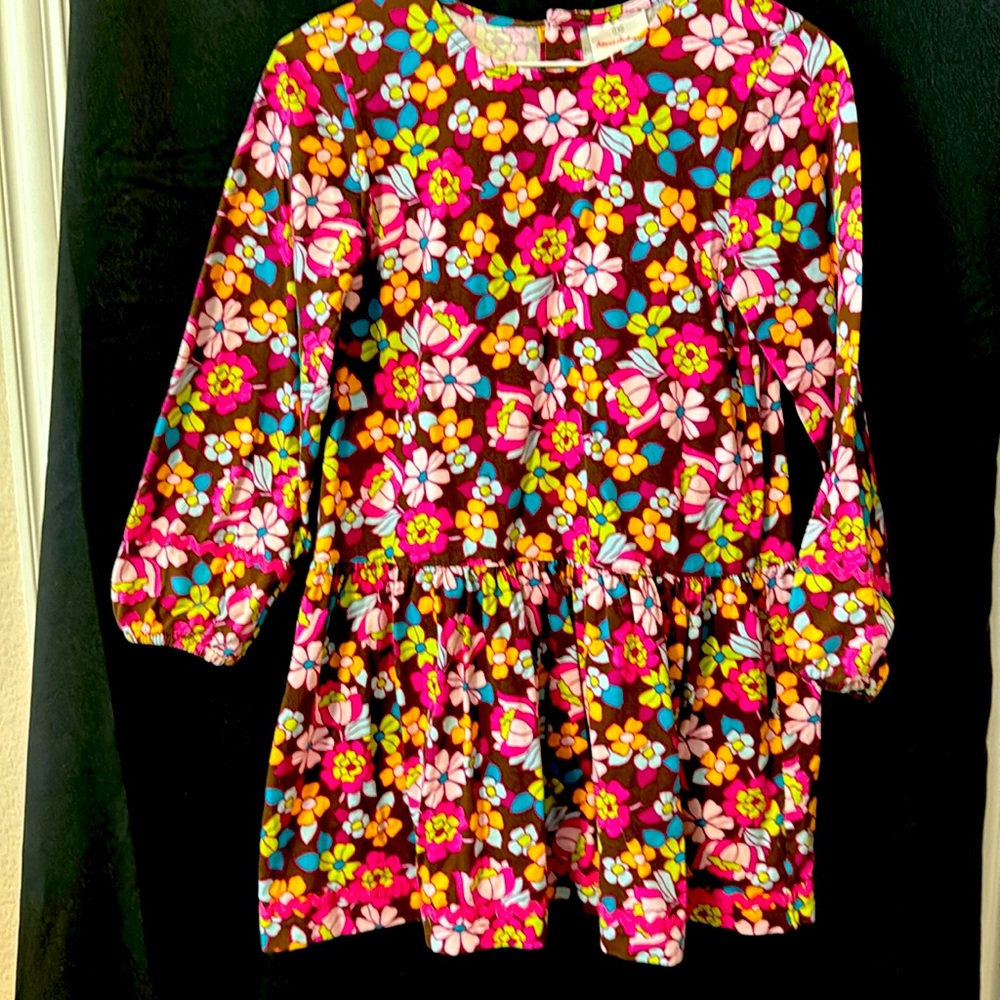 Hanna Andersson Boutique Long Sleeve Dress 130 (8) 👗 Flowers 🌺